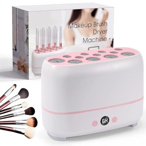 Mini Portable Makeup Brush Dryer Machine – 12 Brush & 2 Sponge Fast Dryer with Gentle Heat Flow, Efficient and User-Friendly Drying Solution - Compact Portable Design for Salon & Home Use