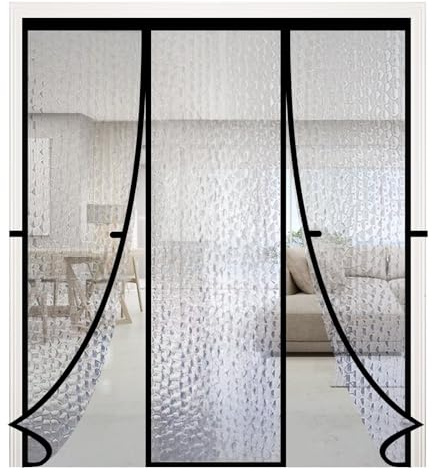 RELIANCER Magnetic Thermal Insulated Double Door Curtain,Waterproof EVA Doors Cover,Fit Doors Size 58x78,Self-Closing Insulated Doorway Curtain Partition,Temperature Protection Thermal Door Screen