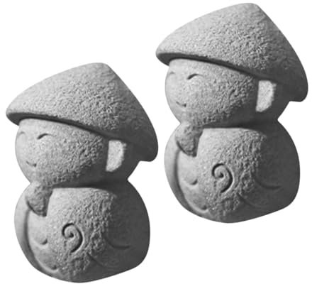 Cabilock 2pcs Small Buddha Decoration Ornaments, Buddha Statue Zen Garden Statues Decor, Small Figure Miniature Monk Figurines Japanese Imitate Limestone Aquarium Fish Tank Decoration