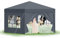 arvioo Pavillon 3x3 m mit 4 Seitenwände Wasserdicht Stabil Winterfest UV-Schutz Partyzelt mit PE-Dach und Stahlrahmen für Outdoor-Events, Märkte & Feste (Grau)