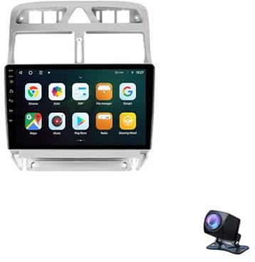 Genérico Android 9 Inch Touchscreen Car Radio Stereo for Peugeot 307 2001-2008 with Carplay Android Auto GPS Navigation with BT WiFi USB Mirror Link FM Auto Parts(6+128G)