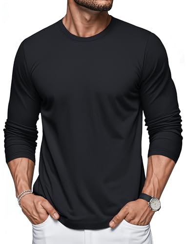 MAGCOMSEN Sweat Crew Neck Sudadera para Hombre Camiseta de Manga Larga