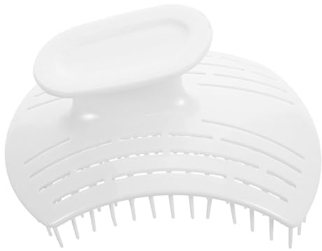 Kopfhautmassagegerät Shampoobürste für Tägliche Anwendung Weiß | Kunststoff und Silikon, Ergonomisch Kompakt und Leicht, für Zuhause und Reise