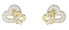Guess Damen-Ohrringe Pavé Herz Ohrstecker Goldfarben JUBE06054JWYGT/U