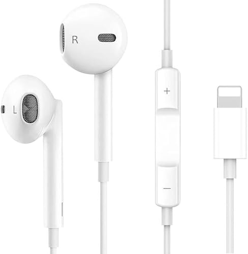 Qi Gxinr In-Ear Kopfhörer für iPhone 14, kabelkopfhörer mit Kabel Lautstärkeregler und Mikrofon kompatibel mit iPhone 13 Pro Max/13/12 Mini/SE/11/X/XS Max/XR/8/7 Plus