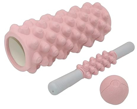 Fasciarulle-set 2 delar – stick med hög densitet | fasciabullar för muskelregenerering | avslappningsbollset för pilates styrketräning hemma gym resor