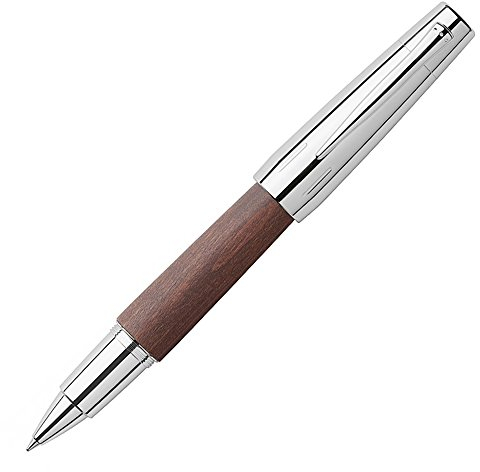 Faber-Castell e-motion Tintenroller, Dunkelbraun, Holz und Chrom