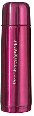 Edelstahl Isolierkanne mit Gravur / Thermosflasche / Thermoskanne / Farbe: pink