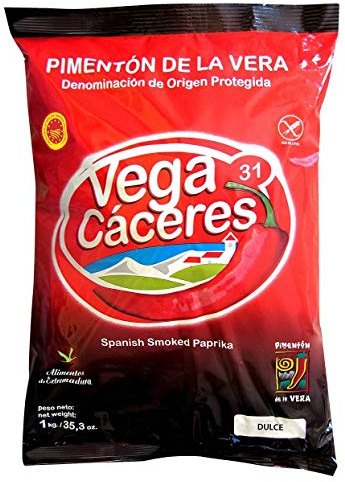 Pimentón de la Vera ahumado Dulce bolsa 1 kg con denominación de origen de la Vera - Vega Cáceres
