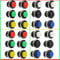 RUNCCI-YUN Interruptor de botón pulsador 24 piezas encendido/apagado momentáneo interruptor de encendido rojo verde azul amarillo blanco negro redondo capac 6 A/125 V 3 A/250 V