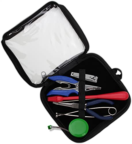 Storfisk fishing & more 8-teiliges Angler Starterset im Etui mit Fischbetäuber, Maßband, Hakenlöser, Rachensperre, Ködernadel und Springring-Kombizange