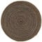vidaXL Teppich Handgefertigt mit Spiralen-Design Wohnzimmerteppich Jute Teppich Kurzflor Handwebteppich Naturteppich Geflochten Schwarz 120 cm