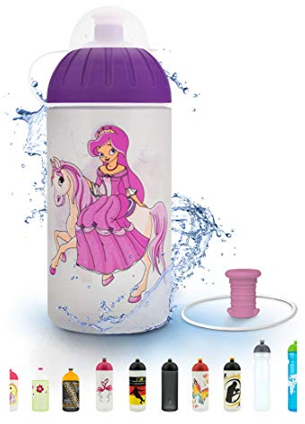FreeWater Trinkflasche, 500 ml, Prinzessin: schadstofffrei, spülmaschinengeeignet, auslaufsicher, langlebig