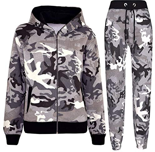 A2Z 4 Kids Grey Plain Tracksuit Hoodie with Joggers Jogging Suit Sweatpants Sports Activewear Set for Children Girls Boys Age 2-13 Years
