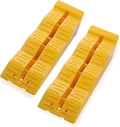 ZONETECH Automotive Leveling Ramps- Premium Quality Camper Trailer SUV Car Wheel Chocks, Leveler, Stabilizer on Uneven Ground- Great for Raising Auto