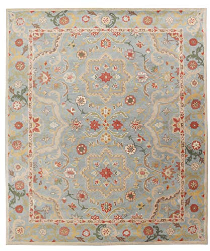 Vetta Porzellan-Teppich, traditionell, orientalischer Stil, handgefertigt, getuftet, 100 % Wolle, 250 x 300 cm, Blau