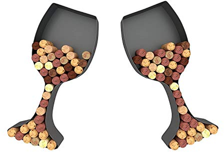 Wine Letter Cork Holder Art Wall Décor ~ Metal Letter Wine Cork Holder Monogram ~ Individual Wine Letter Cork Holders A Thru Z ~ Gifts for Wine Lovers ~ by HouseVines (GLASSES)
