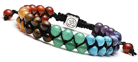 JOVIVI 7 Chakra Reiki Healing Crystal Gemstone Yoga Stone Beaded Braided Bracelet Adjustable Women Jewellery