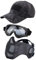 Hodeacc Taktische Maske, Baseballkappen-Set, Verstellbare Halbgesichtsmaske Mit Ohrenschutz, Airsoft-Brille, Augenschutz, Outdoor-Hut für BB/CS-Spiele, 3 Stück