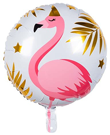 Boland 52548 - Folienballon Flamingo, Größe 45 cm, zweiseitig bedruckter Ballon, Luftballon, Helium, Geschenk, Dekoration, Geburtstag, Mottoparty