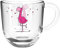 Leonardo Bambini 022903 Tasse en verre, pour enfant, avec motif animal, passe au lave-vaisselle, motif flamant rose multicolore, rose, 1 pièce, 280 ml