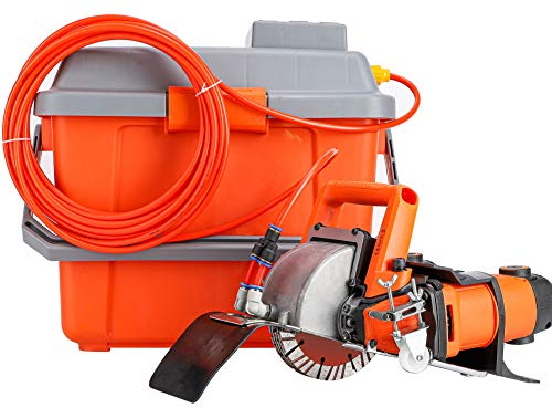 Huanyu Electric Wall Chaser 5200W Groove Cutting Machine 10500RPM 0 to 45/72mm Dust Proof with Water Box Capable of Rebar Granite Concrete Red Brick 90° Seamless
