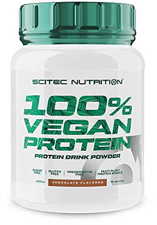 Scitec Nutrition 100% Vegan Protein - 5 sources de protéines d'origine végétale - enrichi en vitamine B12-33g par portion - Vegan, 1 kg, Chocolat