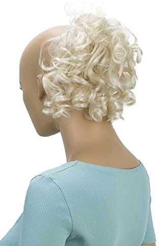 CAISHA Haarteil Haargummi Lena Hochsteckfrisuren Brautfrisuren Voluminös Gelockt Unordentlich Dutt Kunstfaser DM17cm Hellblond G17L