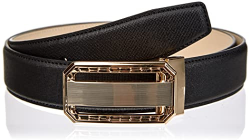 Anthoni Crown Herren Ledergürtel Gürtel, Schwarz, 105