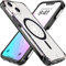 Phone Rebel – iPhone 13 Hülle – Crystal Series Gen-3 – transparent, glänzend, schützend, stoßfest, MagSafe kompatibel, Metallknöpfe, Slim Fit Griff (15,5 cm) (schwarz)