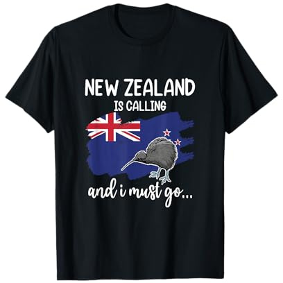 Neuseeland Flagge New Zealand Is Calling & I Must Go Kiwi T-Shirt