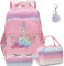 Kimwadalh Mochila Niña Escolar Mochila Niña Primaria Mochila Infantil Unicornio Glitter Backpack Sets de Mochila Escuela Chica Multicolor Mochila para niñas