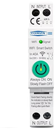 BANGHA Magnetotermico,Interruttore Differenziale 1P + N WiFi Smart Switch 40A Contatore di energia Kwh Monitoraggio del contatore Interruttore Timer Relè MCB
