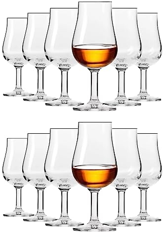 KIAPPO Whisky Verkostungsgläser 100 ml - 12 Stück Wiskeygläser Set - Gläser & Trinkgeschirr - Cocktailgläser - Schnapsgläser - Kristallgläser - Geschenke für Männer