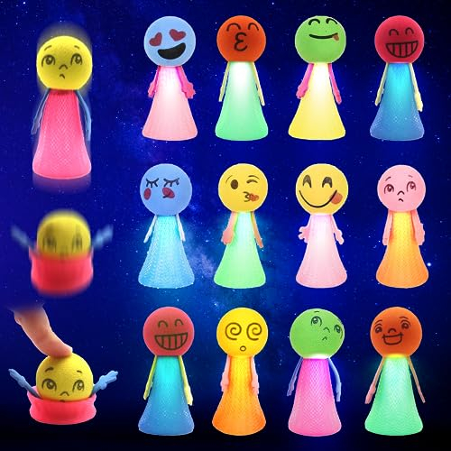 Bowasin Lot de 12 Jouets à Ressort Lumineux à LED - Petit Cadeau d'anniversaire d'enfant - Jouet Lumineux LED pour Enfants - pour Filles et garçons de 3 à 15 Ans