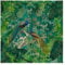 Bilderwelten Fototapete Botanik Shabby Chic Collage Edler Pfau 240x240 cm Vlies-Tapete XXL Smart Wandtapete Wanddekoration Wohnzimmer Schlafzimmer