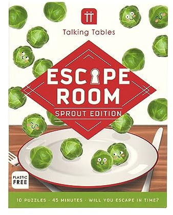 Talking Tables Christmas Escape Room Game for Kids – Sprout Edition | 10 Challenging Puzzles, Family Tabletop Questions Game for Christmas Dinner, Secret Santa or Gift for Ages 8+, PLASTIC FREE