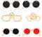 GamTelightpe Lot de 6 Broches Lunettes Broche de dessin animé Badge épinglette à vêtements cadeaux pour Noël