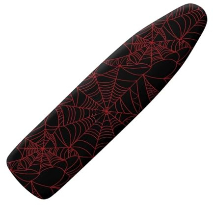 HUGS IDEA Red Spider Web Ironing Board Cover, Heat Resistant Iron Board Protector Cover with Elastic Edges Adjustable Strap Iron Board Pad Cover