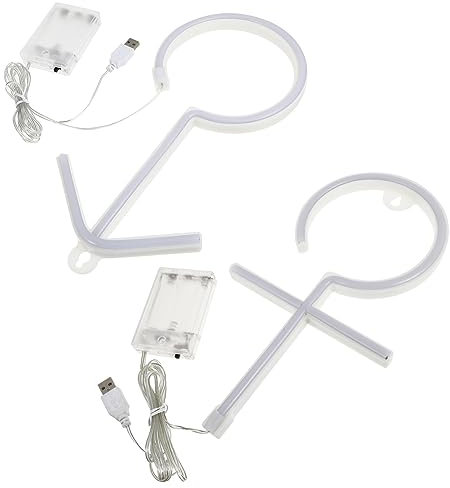 Housoutil 8 Stk Neonlichter Waschraum Wandschild Neon-badezimmer-schild Toilettenschilder Neon-wc-schild Led-dekor Led-nachtlichtbirnen Deko Für Männer Weihnachten Ladenschild Mann Plastik