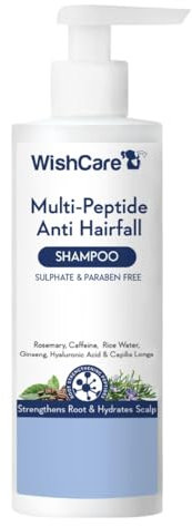 WishCare Multipeptid Anti-Haarausfall-Shampoo: Reiswasser, Rosmarin, Capilia Longa, Hyaluronsäure und Koffein, 250 ml