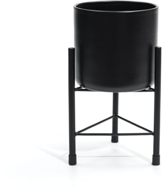 Dipamkar Black Plant Stand with Pot Metal Plant Pot Stand for Indoor and Outdoor Use