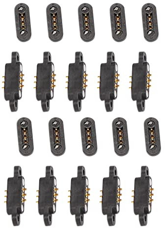 Dasing 10 Paar Federbelasteter Magnetischer Pogo Pin Steckverbinder Anschluss 3 Positionen Magnete Abstand 2,3 Mm DurchgangslöCher MäNnlich-Weibliche Sonde