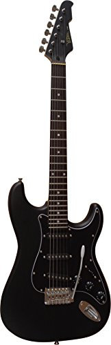 MSA 4/4 guitare electrique noir mat Tremolo, Singlecoil, noir full