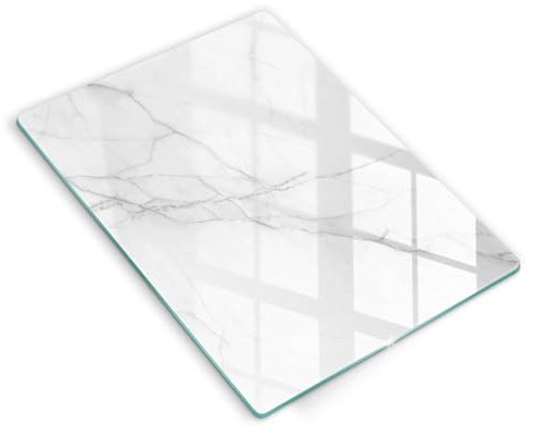 Wallfluent Cuisson Résistance Planche à Découper 40x52cm Multifonctionnelle Matériau résistant - Marbre blanc délicat