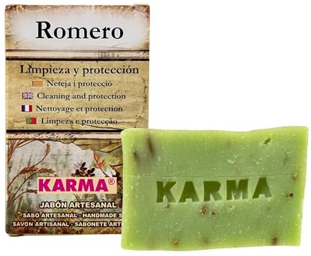 Jabón Artesano de Romero para Limpieza y Protección (100g) | Pastilla para Limpieza Corporal y de Manos Artesana Especial para Limpiar y Proteger las Energías.