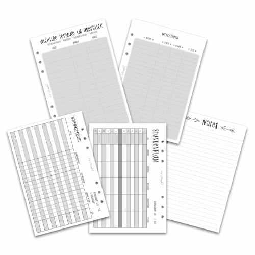 SinnWunder® Schüler-Set – mit Stundenplänen, Notenübersichten, Lehrer-Sprechzeiten, wichtigen Terminen und Notiz-Blättern für Ringbücher mit 6 Ringen im Format DIN A5