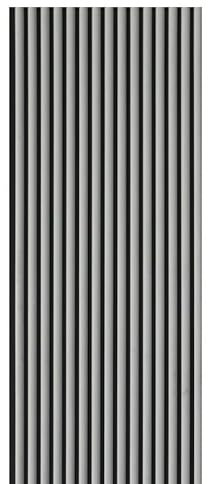 Tuda Grass Direct Velour Acoustic Wall Slatted 3D Panel Curved Slat - Grey - 240x60cm