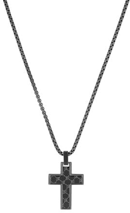 JOOP! Kette mit Anhänger Edelstahl Herren Halsschmuck, 55+5 cm, Grau, Kreuz, Kommt in Schmuck Geschenk Box, 2038992