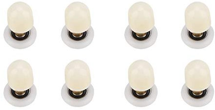 Gigicial 8 Stück Duschtürrolle, Messing-ABS-Schiebeglas-Duschtürrollenrolle, Hardware-Zubehör (25mm)